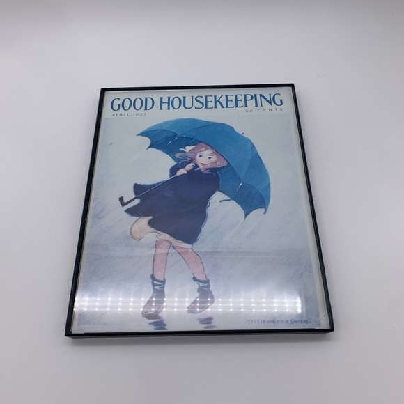 Jessie Willcox Smith “Good Housekeeping” 1922- Girl With Umbrella Framed Print - Picture 2 of 9